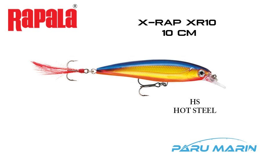 Rapala X-Rap XR10 -  10 cm Sahte Balık HS - HOT STEEL