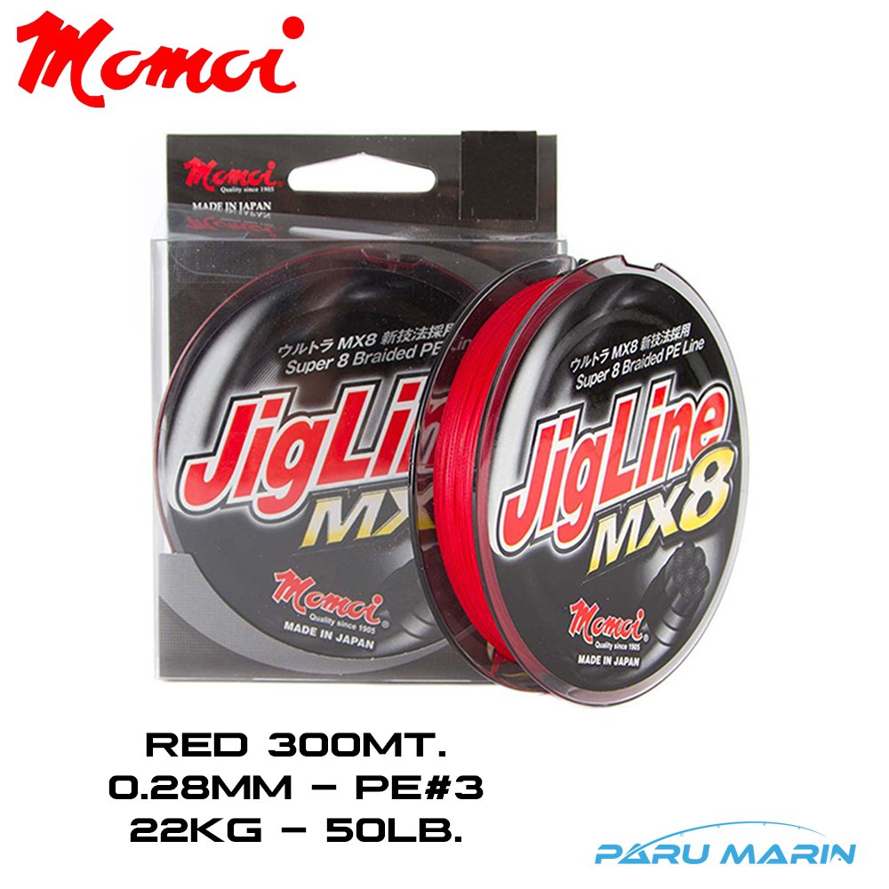 Momoi Jigline MX8 0.28mm 300mt. Kırmızı İp Misina