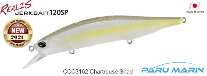 Realis Jerkbait 120SP CCC3162 Chartreuse Shad