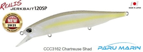 Realis Jerkbait 120SP CCC3162 Chartreuse Shad