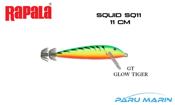 Rapala Squid SQ11 -  11 cm Sahte Kalamar Zokası GT - GLOW TIGER