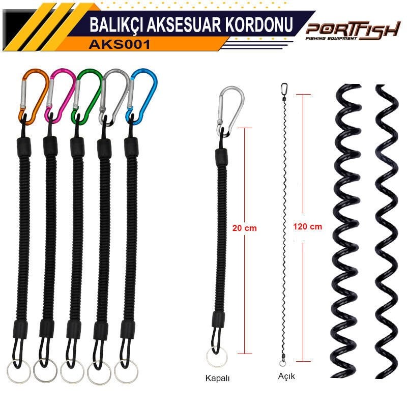 Portfish Karabinalı Balıkçı Aksesuar Kordonu 1 Adet
