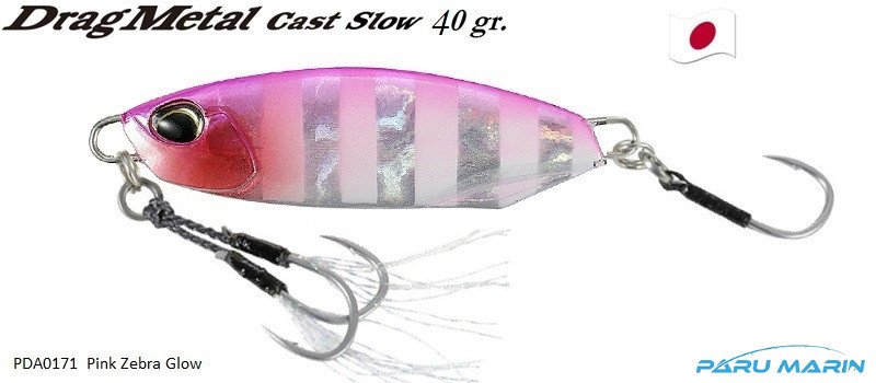 Duo Drag Metal Cast Slow Jig 40Gr. PDA0171 / Pink Zebra Glow