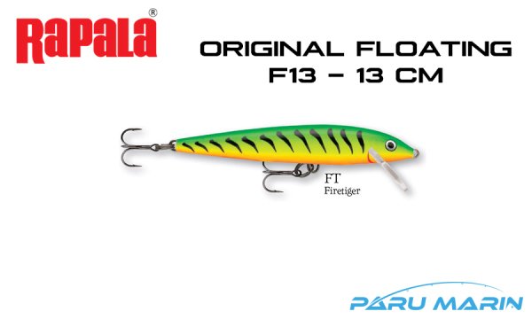 Rapala Original Floating F13 - 13 cm Sahte Balık FT - FIRE TIGER