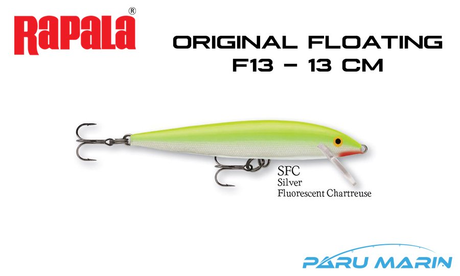 Rapala Original Floating F13 - 13 cm Sahte Balık SFC - SILVER FLUORO CHARTREUSE