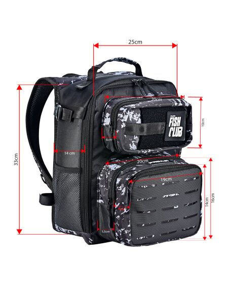 Fujin ProAji Back Pack Black Camo – Balıkçı Sırt Çantası
