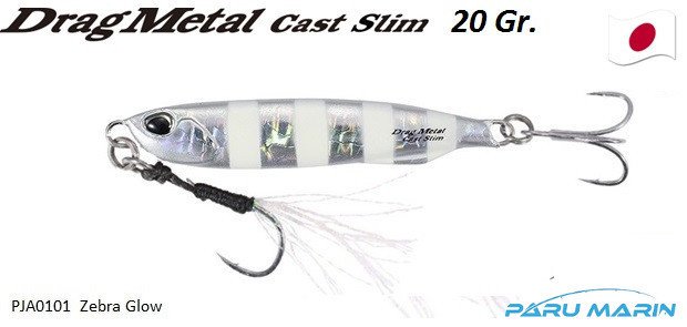 Duo Drag Metal Cast Slim Jig 20gr. PJA0101 / Zebra Glow
