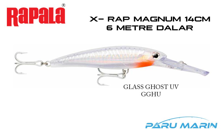 Rapala X-Rap Magnum-20, 14cm Gövde, Sahte Balık GGHU - Glass Ghost