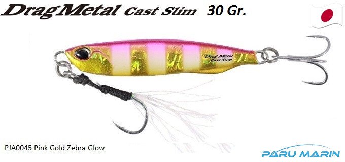 Duo Drag Metal Cast Slim Jig 30gr. PJA0045 / Pink Gold Zebra Glow