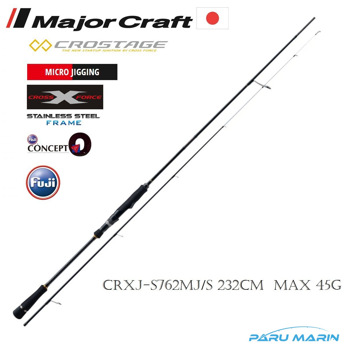 Major Craft New Crostage CRXJ-S762MJ/S Offshore Micro Jigging Kamış 232cm Max 45gr.