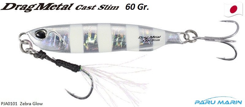 Duo Drag Metal Cast Slim Jig 60gr. PJA0101 / Zebra Glow