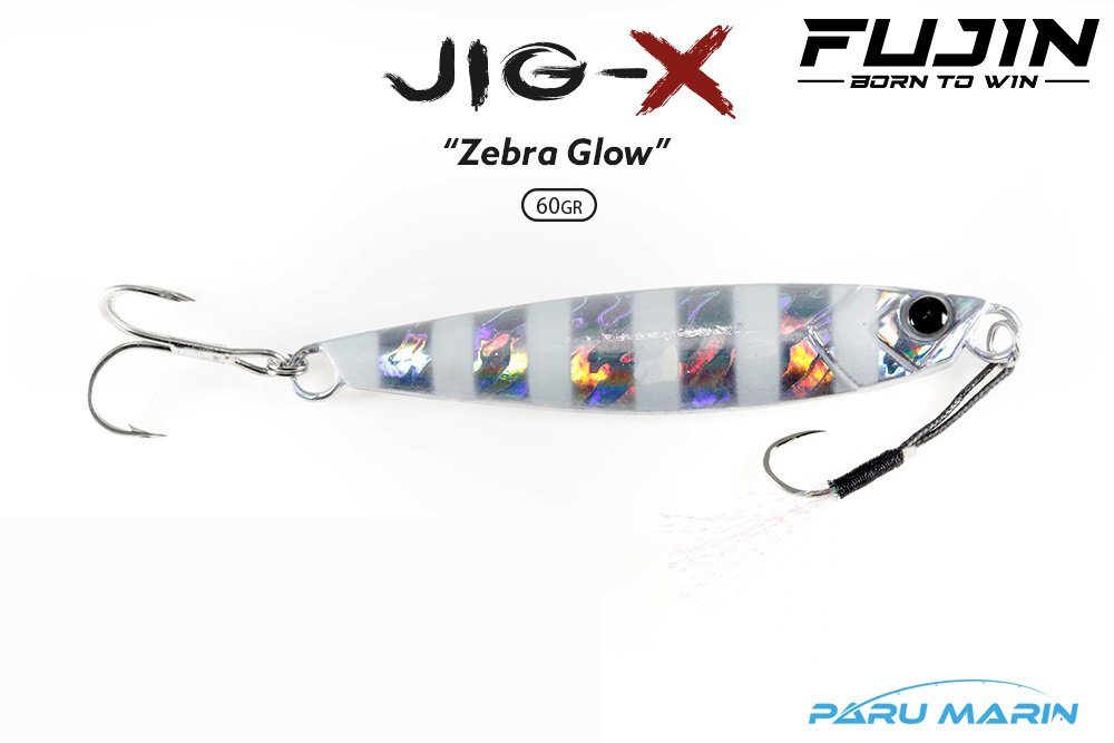 Fujin Jig-X 60gr. Shore Jigging - Jig Yem ZEBRA GLOW
