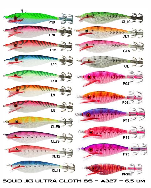 Yozuri A327 Squid Jig Ultra Cloth SS-6.5cm Kalamar Zokası L10