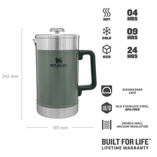 Stanley Classic Stay Hot French Press Termos | 1.4L Yeşil