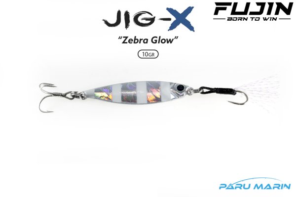 Fujin Jig-X 10gr. Jig Yem ZEBRA GLOW