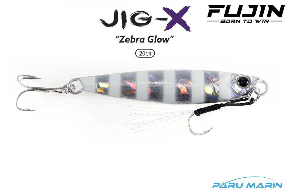 Fujin Jig-X 20gr. Light Jigging Yem Zebra Glow