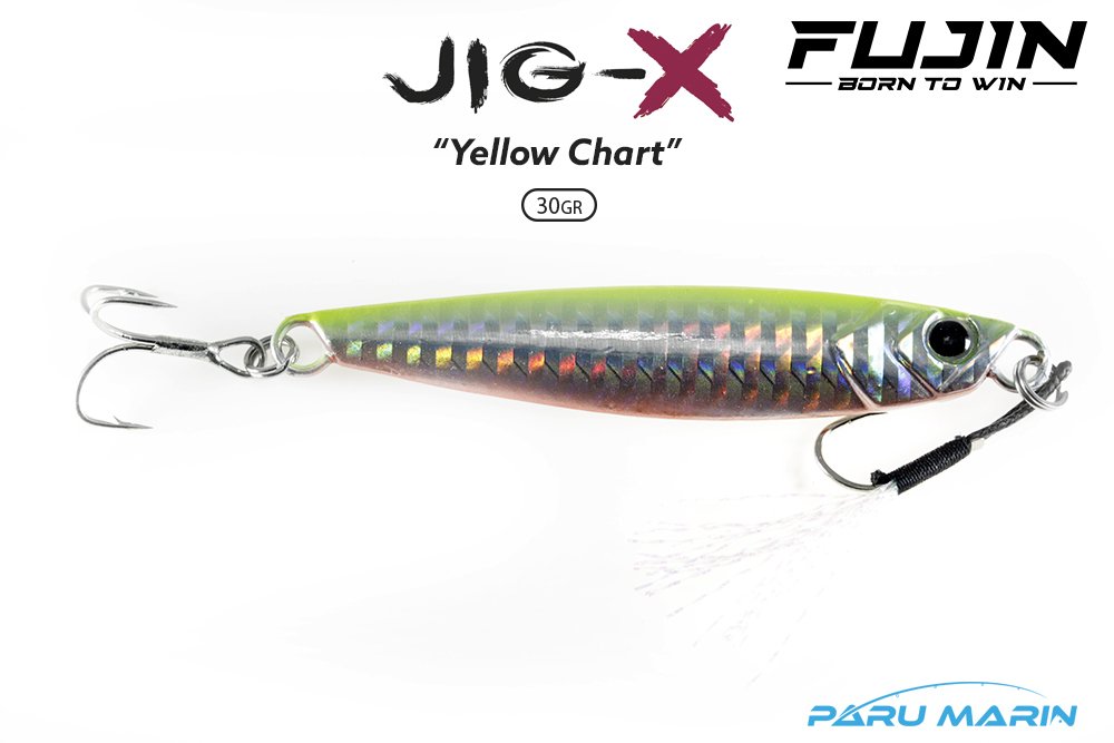 Fujin Jig-X 30gr. Shore Jigging Yem Yellow Chart