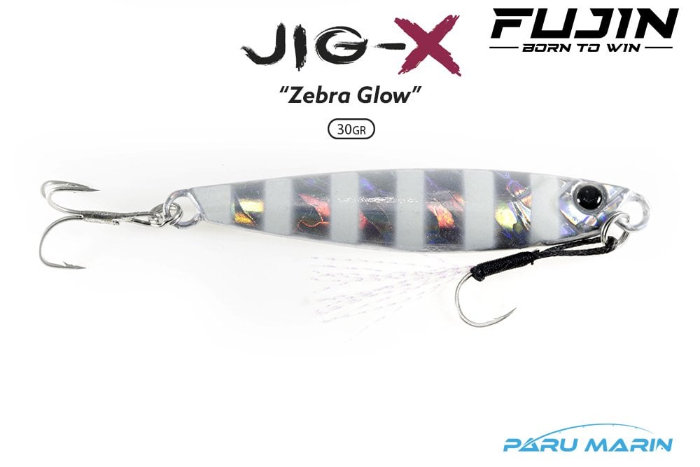 Fujin Jig-X 30gr. Shore Jigging Yem Zebra Glow