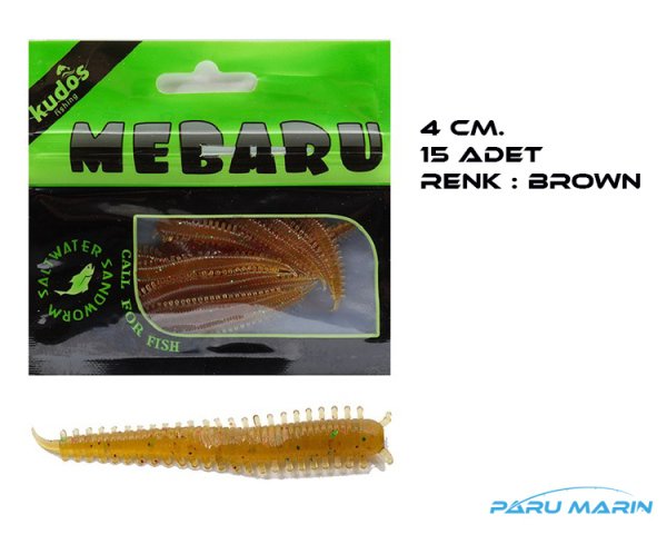 Kudos Mebaru Worm 4cm. 15 Adet LRF Silikon Yem