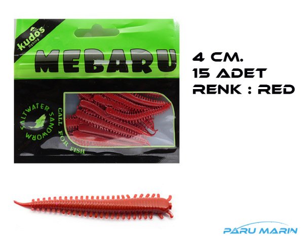Kudos Mebaru Worm 4cm. 15 Adet LRF Silikon Yem
