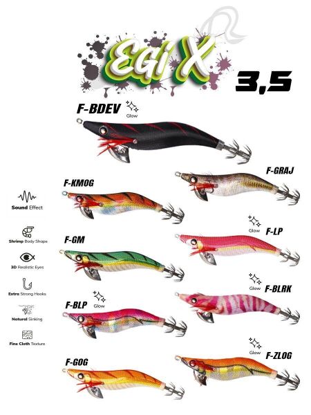 Fujin Egi X 3.5 20 gr. Kalamar Zokası F-BLRK