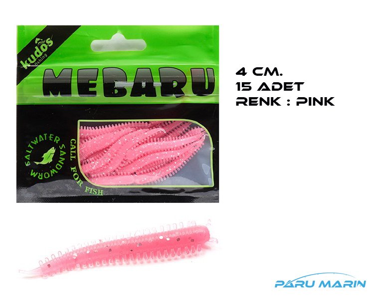 Kudos Mebaru Worm 4cm. 15 Adet LRF Silikon Yem PINK