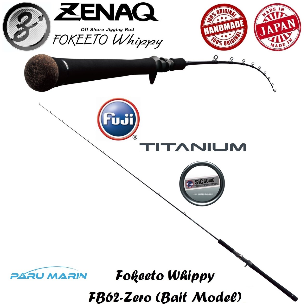 Zenaq Fokeeto Whippy FB62-Zero Jig Kamışı  188 cm. Max. 120 g.