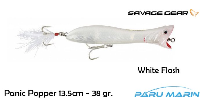 Savage gear Panic Popper 13.5cm 38g Suni Yem White Flash