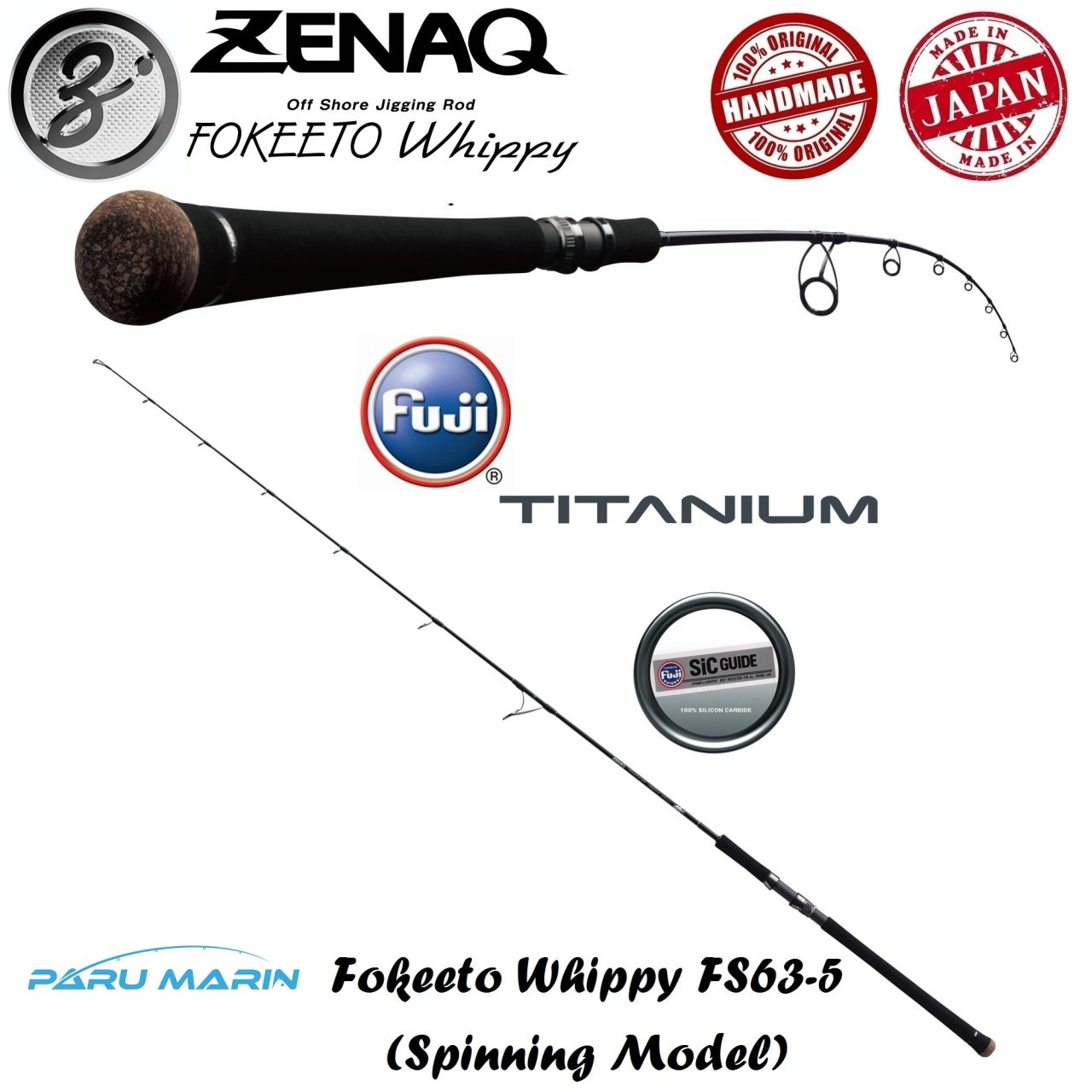 Zenaq Fokeeto Whippy FS63-5 Jig Kamışı  190 cm. Max. 210 g.