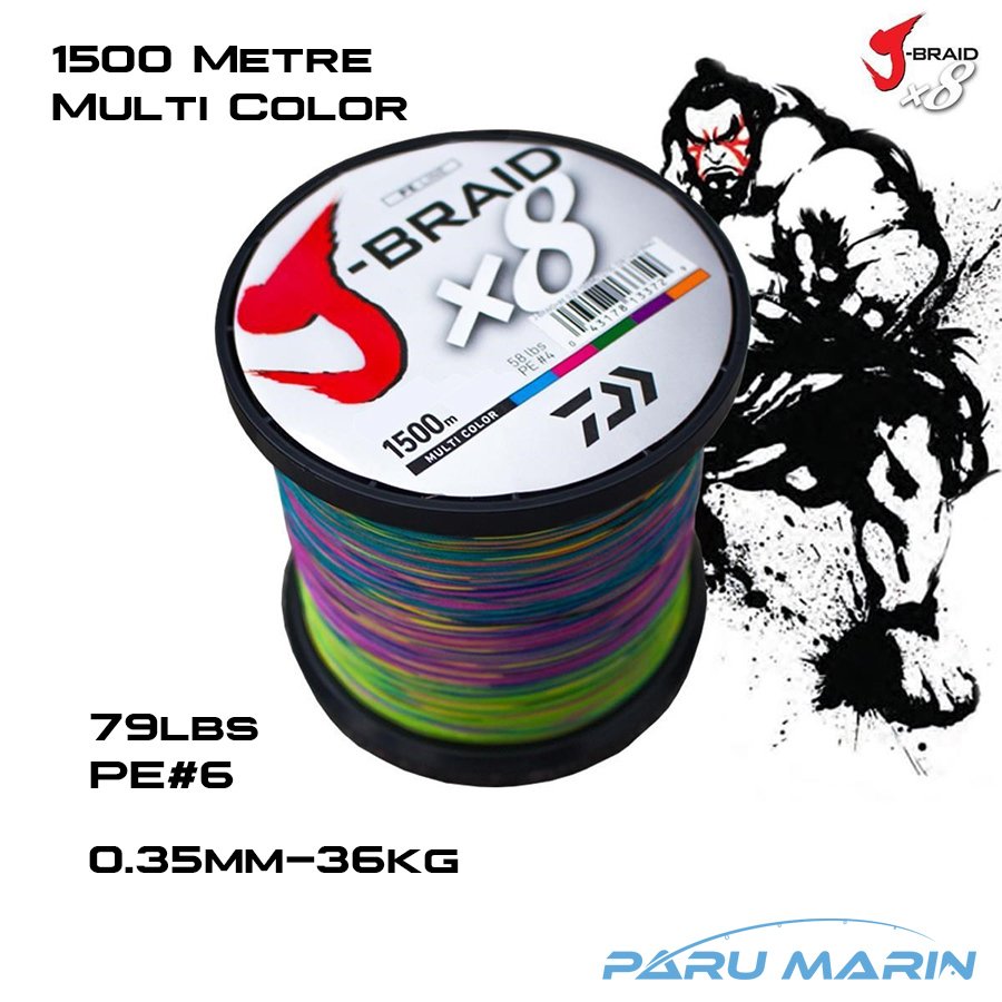 Daiwa J-Braid x8 Multi Color 1500 Mt. 0.35mm 36kg. İp Misina