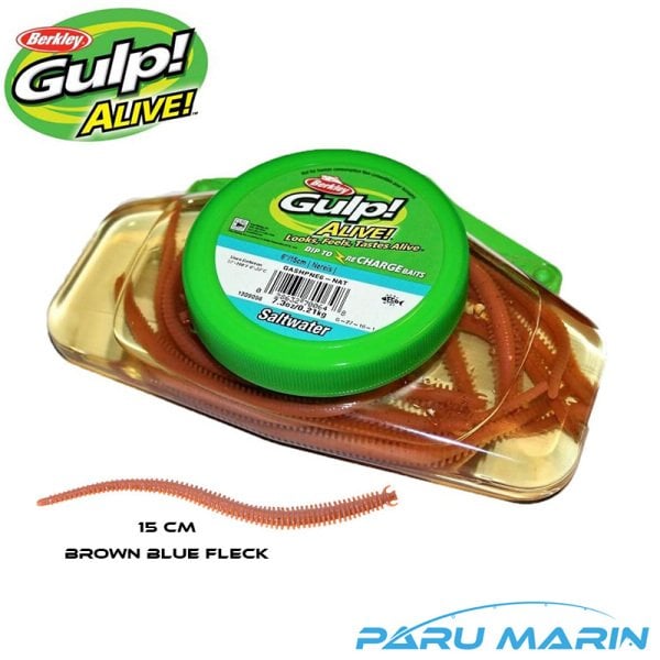 Berkley Gulp Alive Nereis Silikon Kurt 15 cm. Brown Blue Fleck
