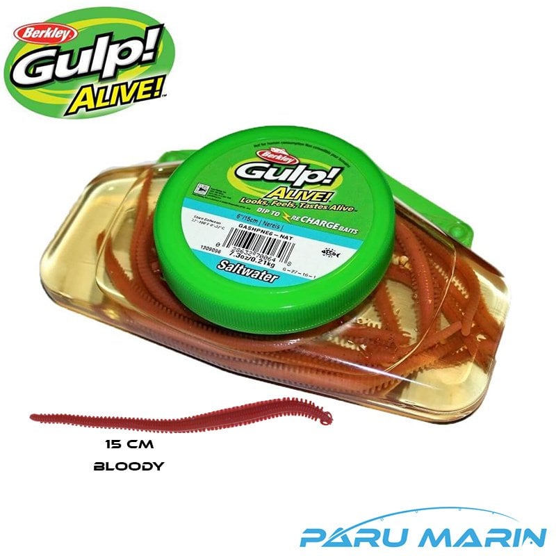 Berkley Gulp Alive Nereis Silikon Kurt 15 cm. Bloody