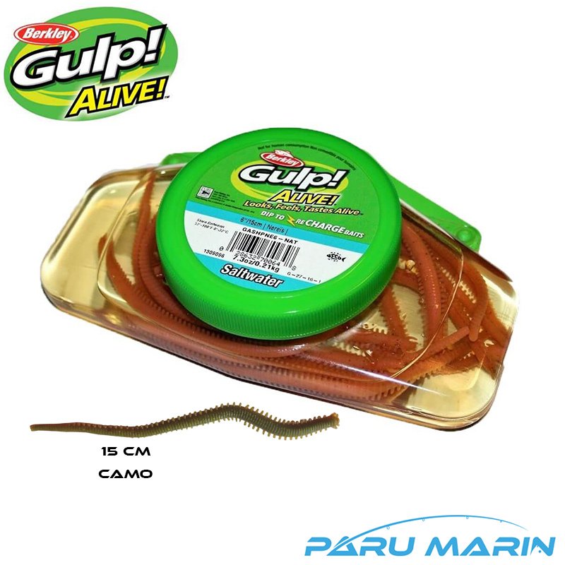 Berkley Gulp Alive Nereis Silikon Kurt 15 cm. Camo