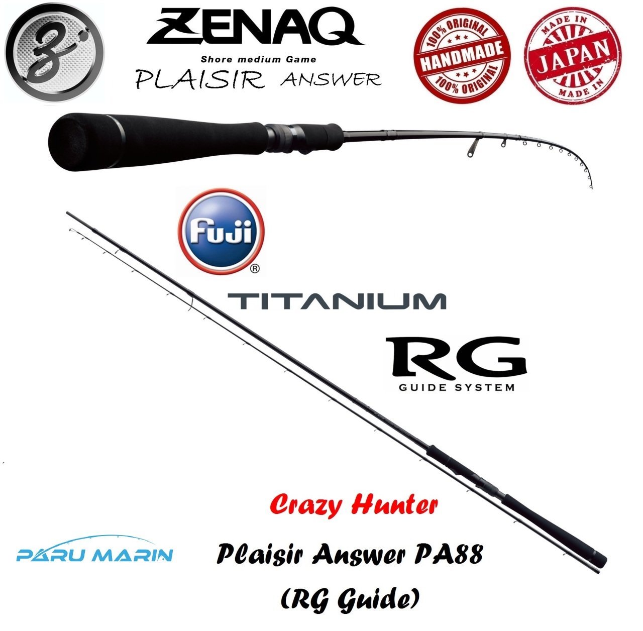 Zenaq Plaisir Answer PA88 (RG) Crazy Hunter Spin Kamış 264 cm. 10-23 g.