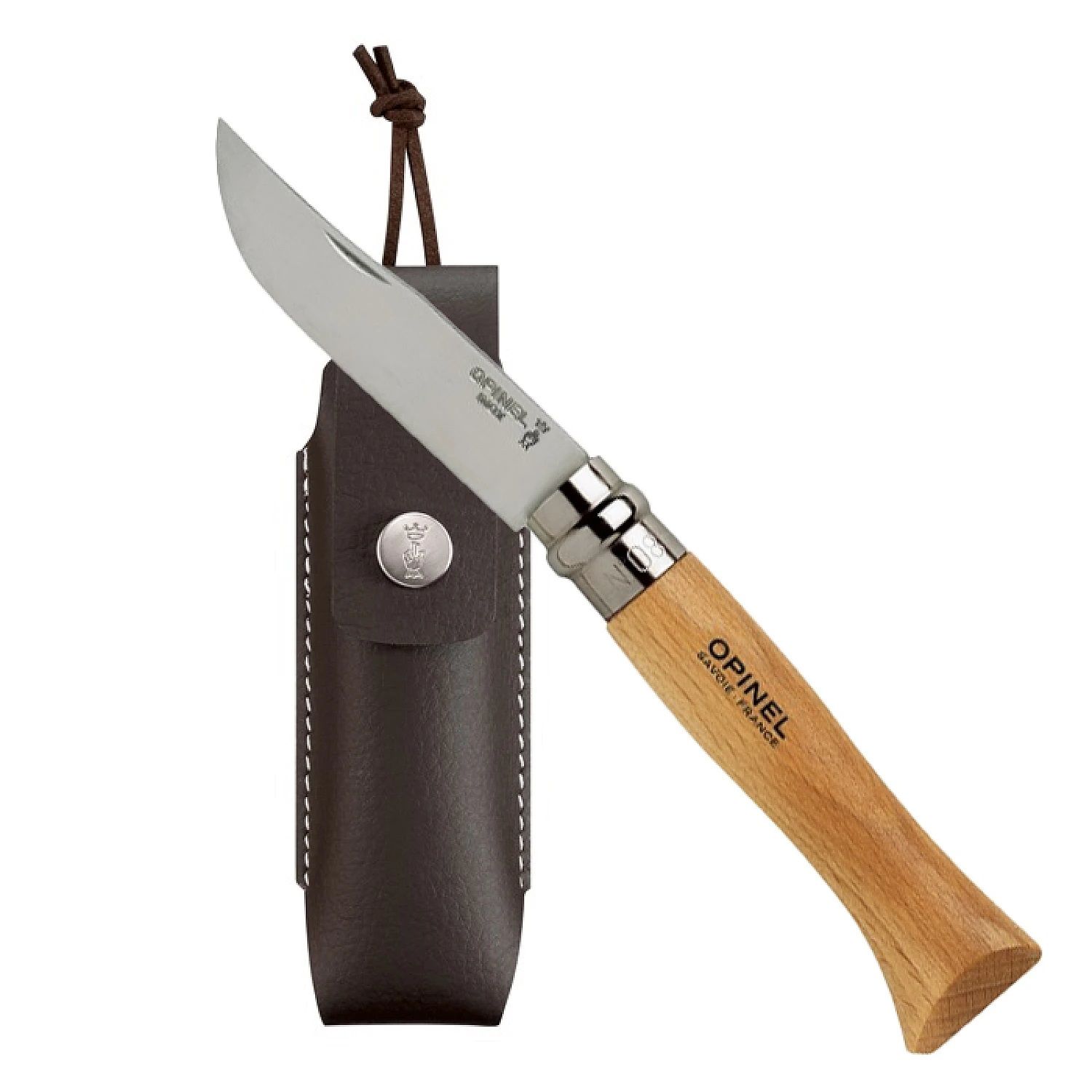 Opinel Inox 8 No Deri Kılıflı Paslanmaz Çakı Kayın
