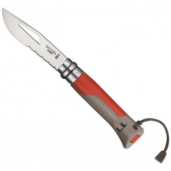 Opinel Inox No 08 Paslanmaz Çelik Çakı Düdüklü (Kırmızı)
