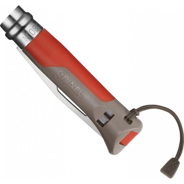 Opinel Inox No 08 Paslanmaz Çelik Çakı Düdüklü (Kırmızı)