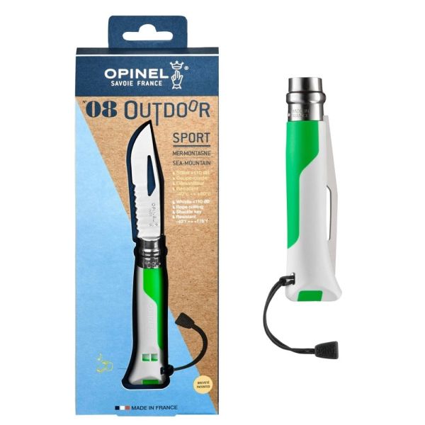 Opinel Inox No 08 Paslanmaz Çelik Çakı Düdüklü (Yeşil)