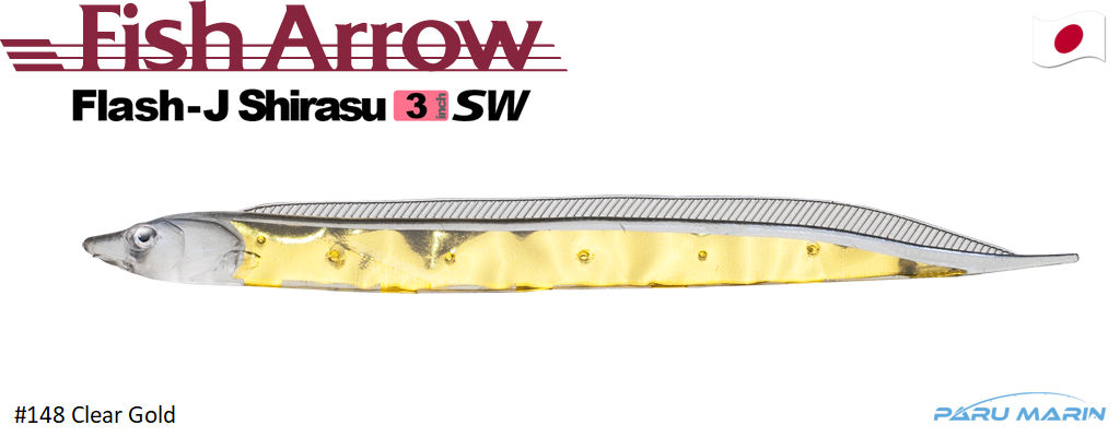 Fish Arrow Flash J Shirasu 7.5cm SW #148 Clear Gold Sahte Balık