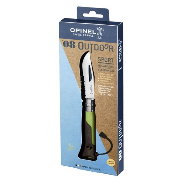 Opinel Inox No 08 Paslanmaz Çelik Çakı Düdüklü (Koyu Yeşil)