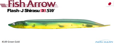 Fish Arrow Flash J Shirasu 7.5cm SW #149 Green Gold Sahte Balık