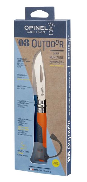 Opinel Inox No 08 Paslanmaz Çelik Çakı Düdüklü (Turuncu)
