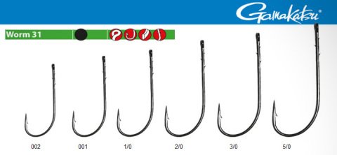 GAMAKATSU HOOK WORM 31 Siyah Tekli İğne