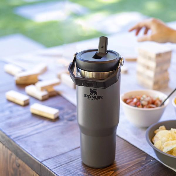Stanley The IceFlow Flip Straw Tumbler Pipetli Termos Bardak 0,88 LT Antrasit