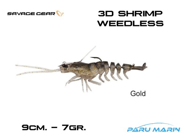 Savage Gear 3D Shrimp Weedless 9 cm 7 gr Silikon Yem GOLD