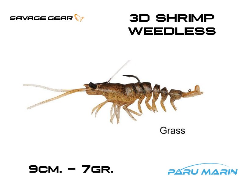Savage Gear 3D Shrimp Weedless 9 cm 7 gr Silikon Yem GRASS