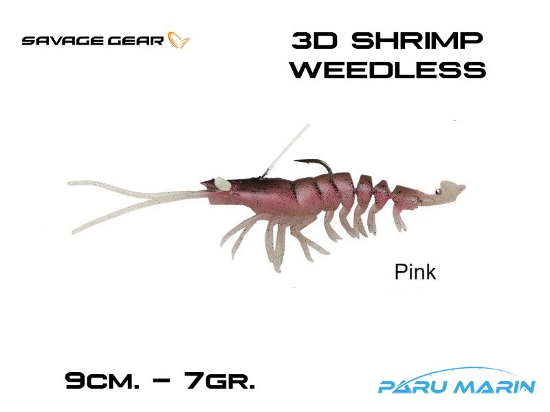 Savage Gear 3D Shrimp Weedless 9 cm 7 gr Silikon Yem PINK