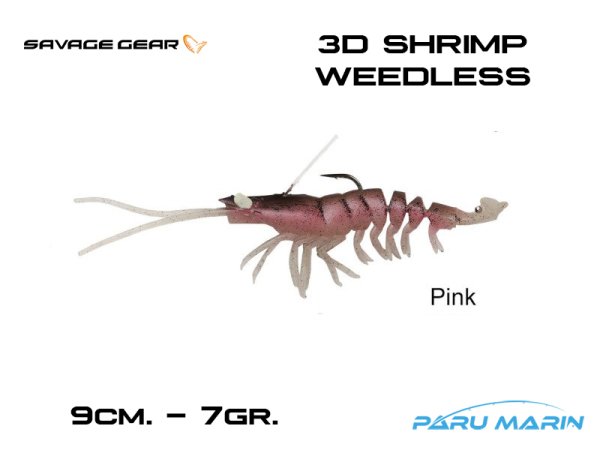 Savage Gear 3D Shrimp Weedless 9 cm 7 gr Silikon Yem PINK