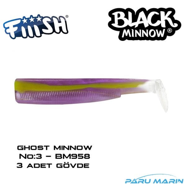 Fiiish BM120/3 BM958 3 Adet Yedek Gövde Purple Impact Silikon Yem
