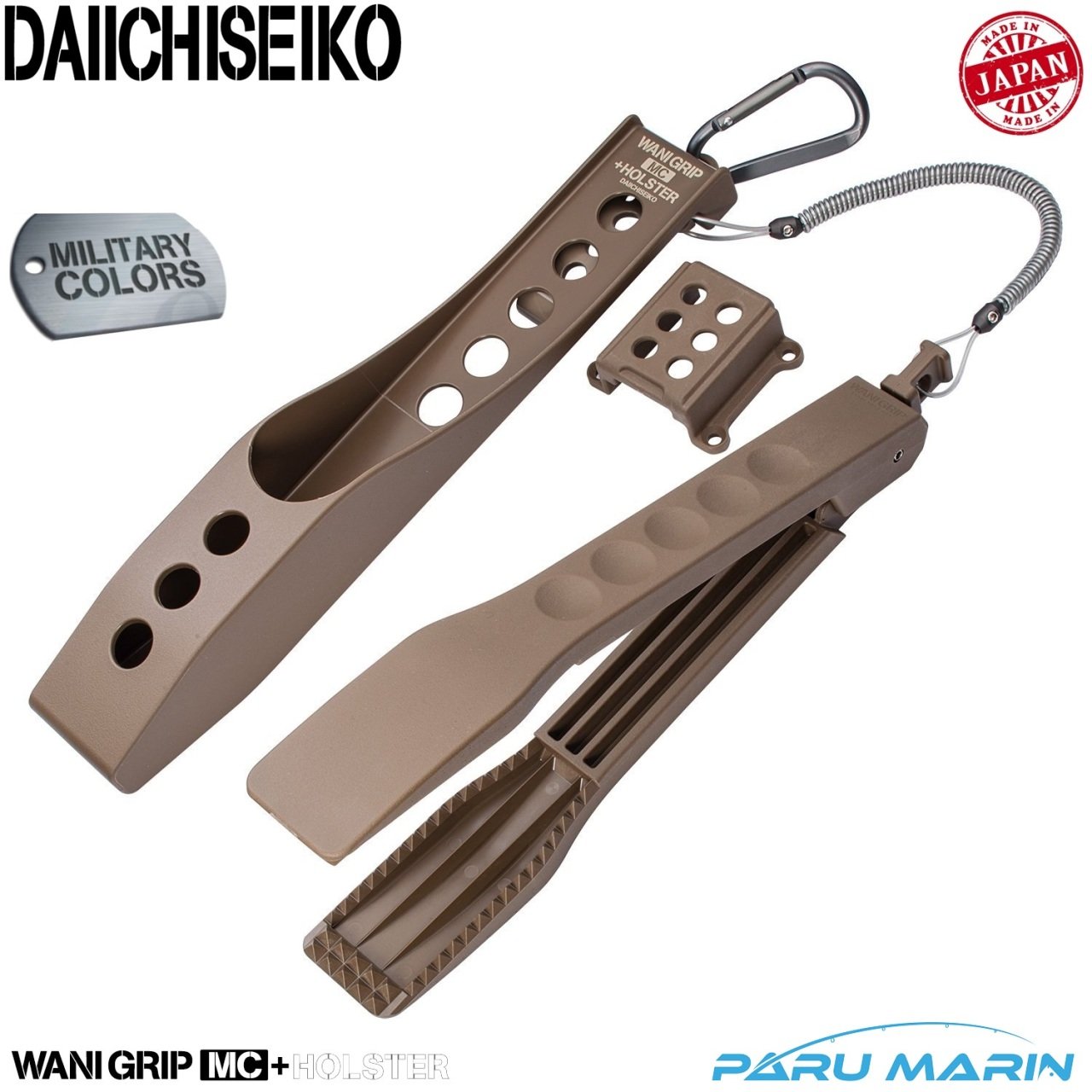 Daiichiseiko Wani Grip MC Balık Maşası 26 cm + Taşıma Kılıfı Dark Earth